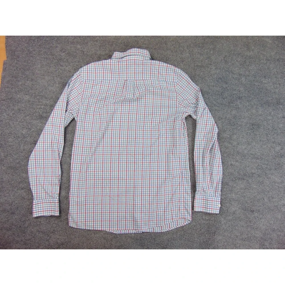 Johnnie O Dress‎ Shirt Youth 16 Plaid Red Blue White Button Casual Dress Prep